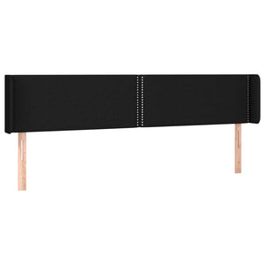 Sänggavel LED svart 203x16x78/88 cm tyg