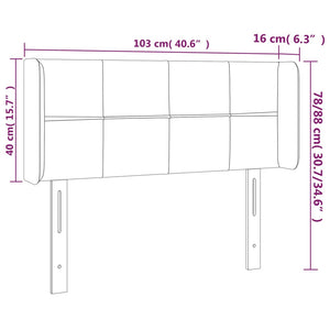 Sänggavel LED mörkbrun 103x16x78/88 cm tyg