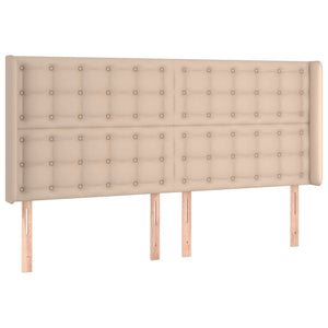 Sänggavel LED cappuccino 163x16x118/128 cm konstläder
