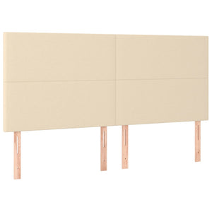 Ramsäng med madrass gräddvit 200x200 cm tyg