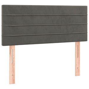 Ramsäng med madrass mörkgrå 90x190 cm sammet