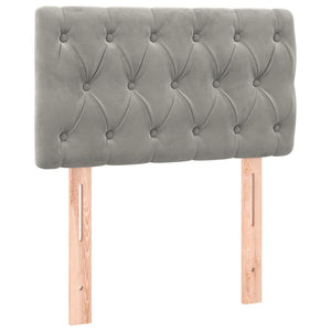 Ramsäng med madrass ljusgrå 80x200 cm sammet