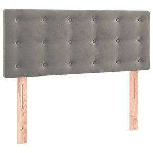 Ramsäng med madrass ljusgrå 90x190 cm sammet