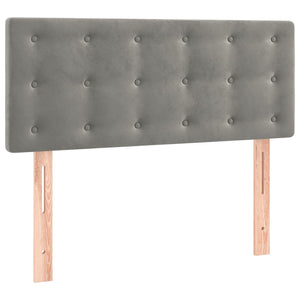 Ramsäng med madrass ljusgrå 90x200 cm sammet