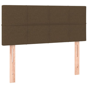 Ramsäng med madrass & LED mörkbrun 80x200 cm tyg