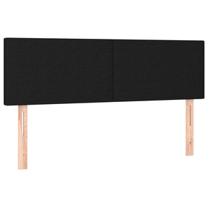 Ramsäng med madrass svart 140x190 cm tyg