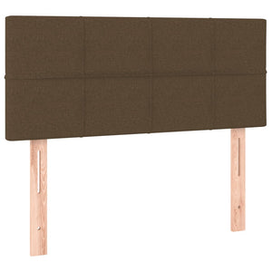 Ramsäng med madrass mörkbrun 100x200 cm tyg