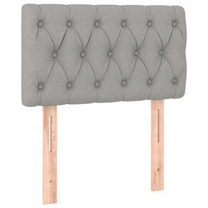 Ramsäng med madrass ljusgrå 80x200 cm tyg