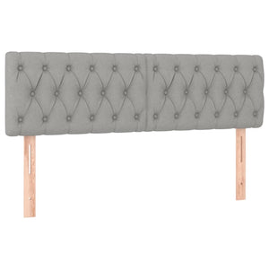 Ramsäng med madrass ljusgrå 140x200 cm tyg