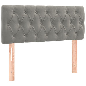 Ramsäng med madrass ljusgrå 90x200 cm sammet