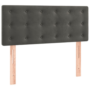 Ramsäng med madrass mörkgrå 90x190 cm sammet