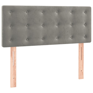 Ramsäng med madrass ljusgrå 90x200 cm sammet