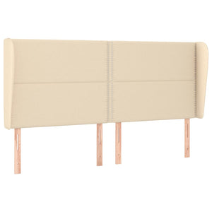 Ramsäng med madrass gräddvit 180x200 cm tyg