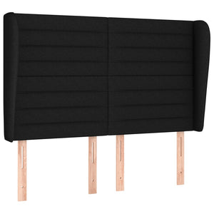 Ramsäng med madrass svart 140x200 cm tyg