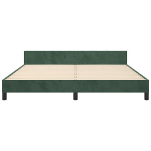 Sängram utan madrass mörkgrön 160x200 cm sammet