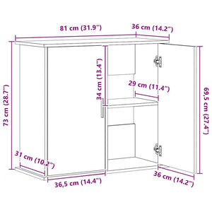 Akvariebänk brun ek 81x36x73 cm konstruerat trä
