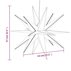 Stjärna med LED-belysning vikbar vit 57 cm