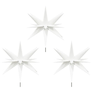 Stjärnor med spett LED 3 st vikbar vit 35 cm