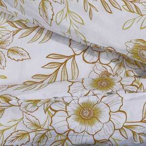 Bäddset vit och brun 135x200 cm bomull