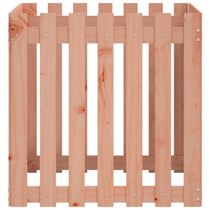 Odlingslåda med staket-design 70x70x70 cm massivt douglasträ