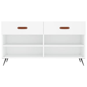 Skobänk vit 102x35x55 cm konstruerat trä