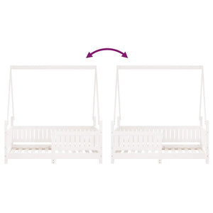 Sängram för barnsäng vit 70x140 cm massiv furu