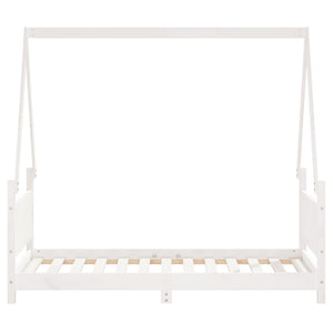 Sängram för barnsäng vit 80x160 cm massiv furu