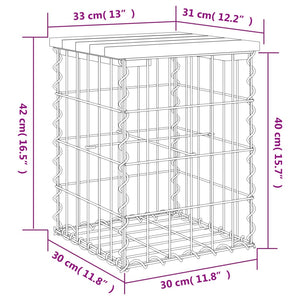 Trädgårdsbänk gabion-design 33x31x42 cm massiv furu