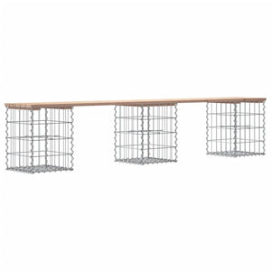 Trädgårdsbänk gabion-design 203x31x42 cm massiv furu