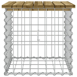 Trädgårdsbänk gabion-design 43x44x42 cm tryckimpregnerad furu