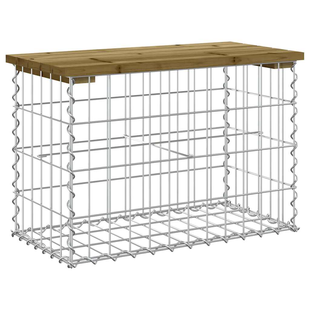 Trädgårdsbänk gabion-design 63x31,5x42 cm impregnerad furu