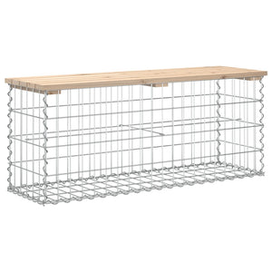 Trädgårdsbänk gabion-design 103x31x42 cm massiv furu