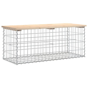Trädgårdsbänk gabion-design 103x44x42 cm massiv furu