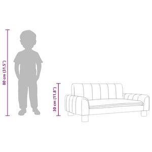 Barnsoffa gräddvit 70x45x30 cm tyg