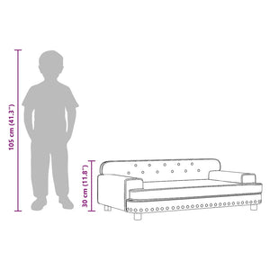 Barnsoffa brun 90x53x30 cm sammet