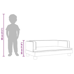 Barnsoffa grå 80x45x30 cm konstläder