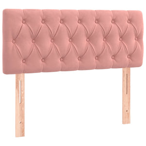 Ramsäng med madrass rosa 90x200 cm sammet