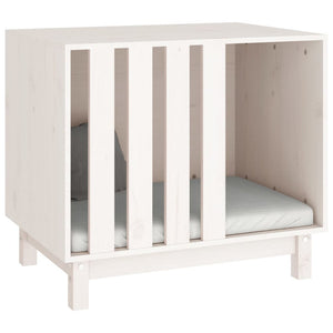 Hundkoja vit 70x50x62 cm massiv furu