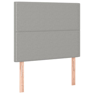 Ramsäng med madrass ljusgrå 90x200 cm tyg