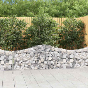 Gabion bågformad 2 st 200x30x60/80 cm galvaniserat järn