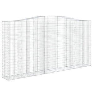 Gabioner bågformade 5 st 400x50x200/220 cm galvaniserat järn