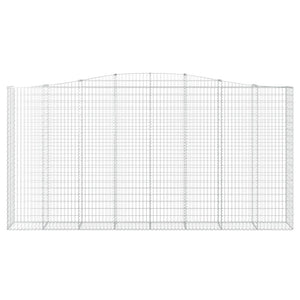 Gabioner bågformade 5 st 400x50x200/220 cm galvaniserat järn