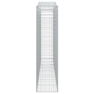 Gabioner bågformade 5 st 400x50x200/220 cm galvaniserat järn