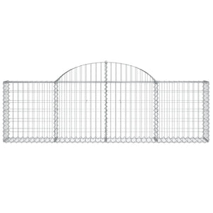 Gabioner bågformade 14 st 200x30x60/80 cm galvaniserat järn