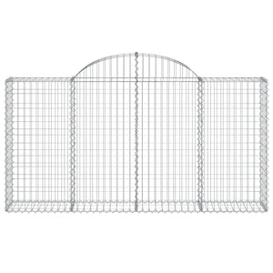 Gabioner bågformade 4 st 200x30x100/120 cm galvaniserat järn