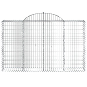 Gabioner bågformade 12 st 200x30x120/140 cm galvaniserat järn