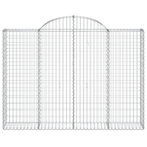 Gabioner bågformade 6 st 200x30x140/160 cm galvaniserat järn