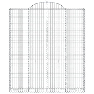 Gabioner bågformade 4 st 200x30x220/240 cm galvaniserat järn