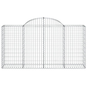 Gabioner bågformade 6 st 200x50x100/120 cm galvaniserat järn