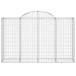 Gabioner bågformade 12 st 200x50x120/140 cm galvaniserat järn
